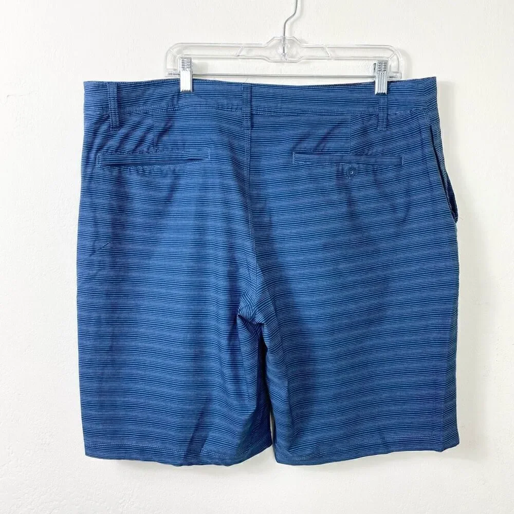 Hang Ten Men’s Navy Blue Striped Board Shorts with Pockets Size 40